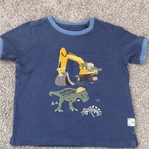 Navy Boys Dinosaur & Excavator Applique Tee